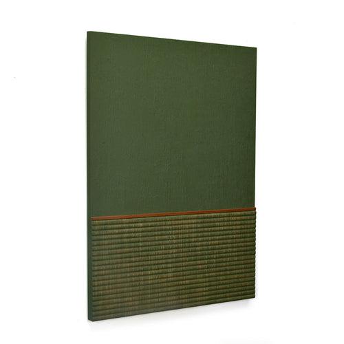 Rectangular Semi Fluting Design Wall Decor (Green)