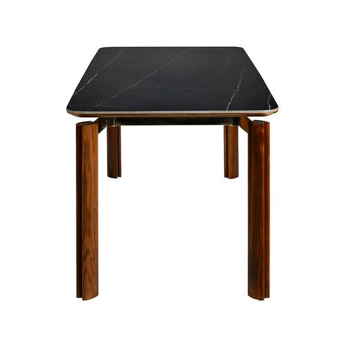 Trinity 6 Seater Dining Table (Black and Walnut)