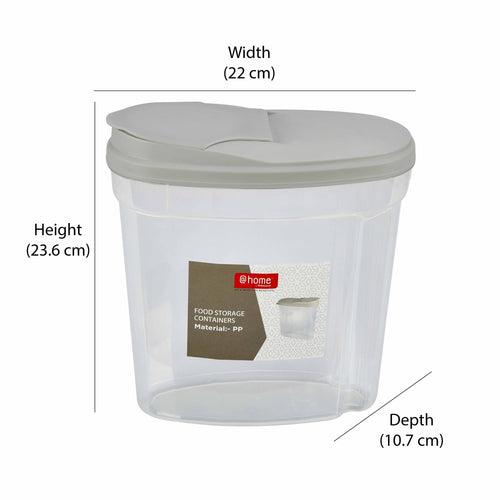 Polypropylene Kitchen Grocery Storage Container 2.9 L (Transparent & Grey)