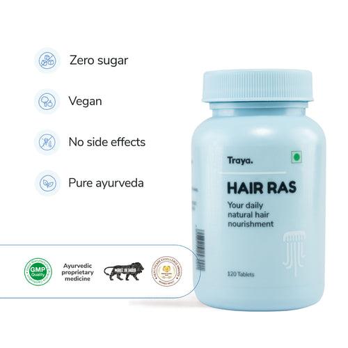 Hair Ras Ayurvedic Hair Herbs | 100% Natural Hair Supplement with Bhringraj