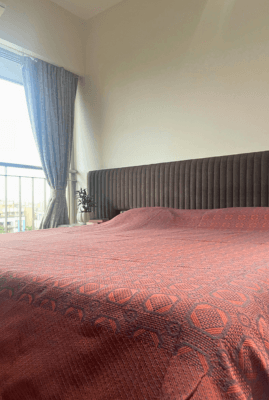 Rust & Grey Handloom Bed Cover