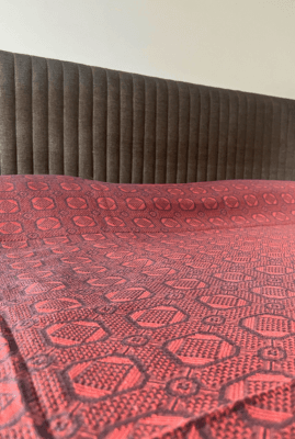 Rust & Grey Handloom Bed Cover