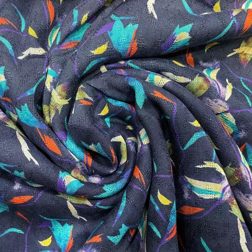 Vivid Leafy Soft Rayon Colourful Fabric