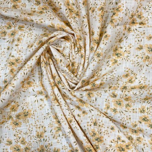 Soft Flowery Tana Bana Cotton Fabric