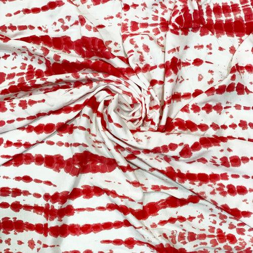 Red & White Shibori Print Fabric