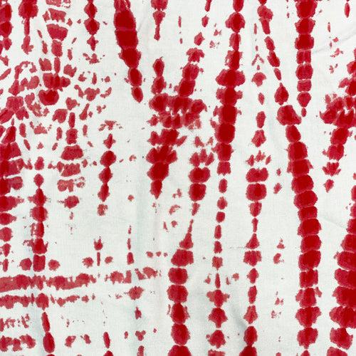 Red & White Shibori Print Fabric