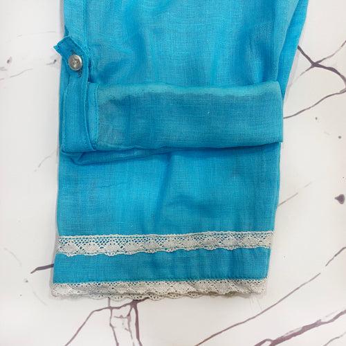 Sky Blue Cotton Mul Night Suit