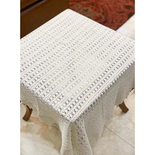 Salt White Crochet Table Cloth