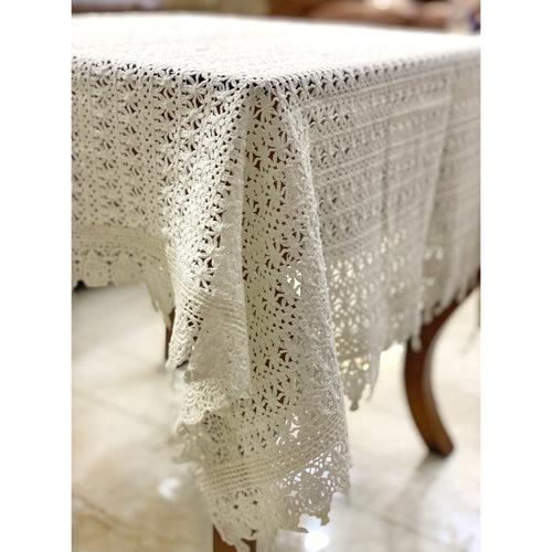 Salt White Crochet Table Cloth