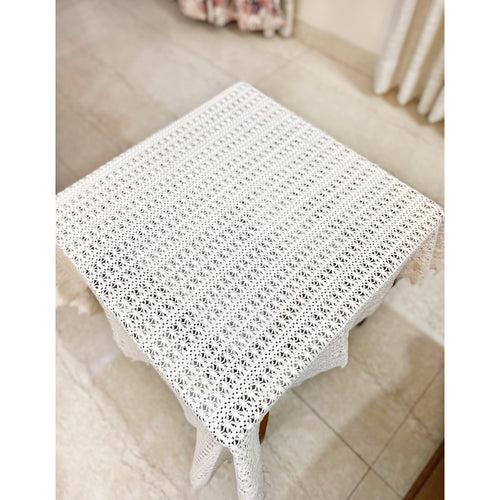 Salt White Crochet Table Cloth