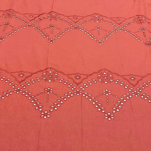 Berry Red Eyelet Hakoba Cotton Fabric