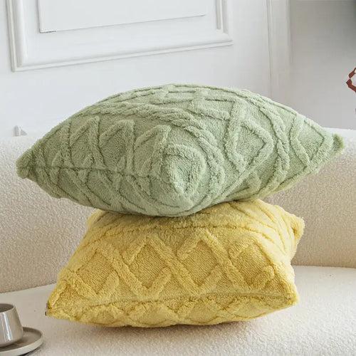 Jacquard Furry Pillow Cover