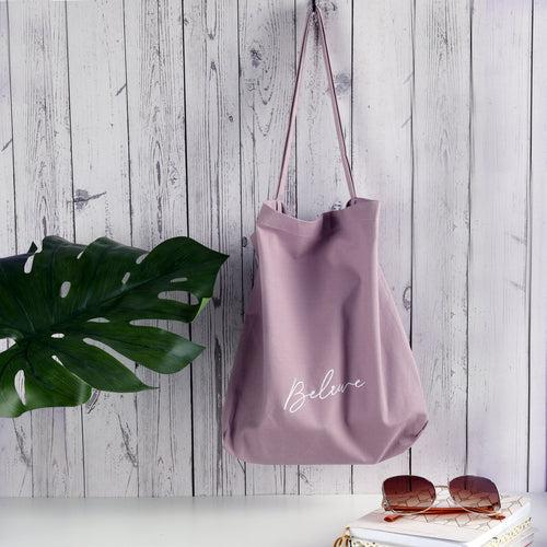 "Believe" Pastel Canvas Tote Bag