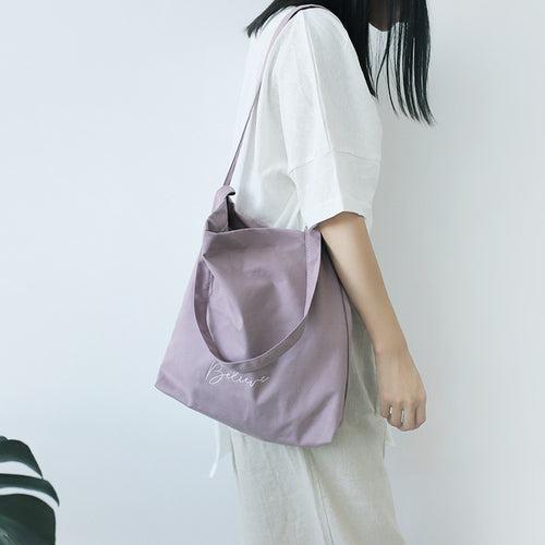 "Believe" Pastel Canvas Tote Bag