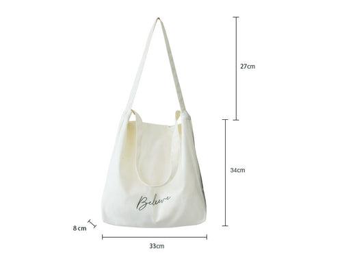 "Believe" Pastel Canvas Tote Bag