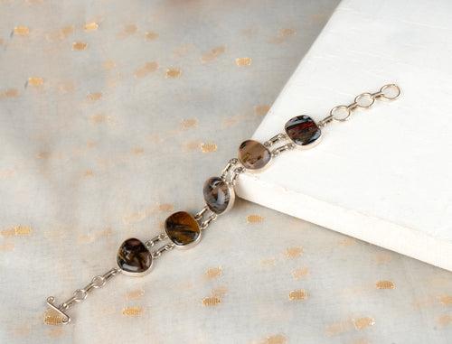 Agates Silver Bracelet