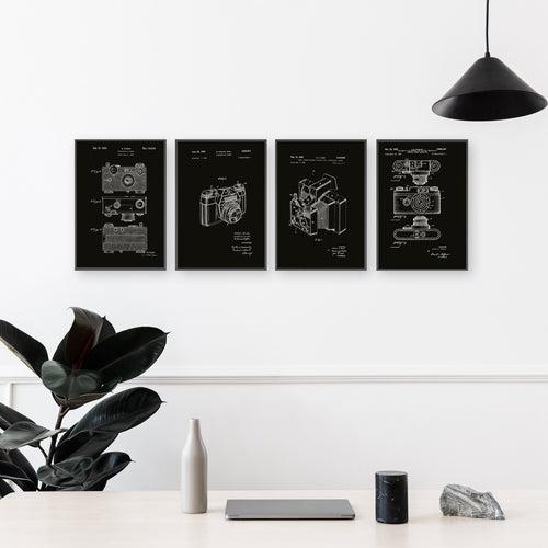 Early Medium Format View Camera Patent Poster | A3+ | Black Background