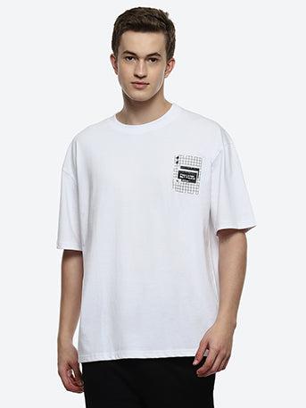 Mood  Men's White Oversized T-shirt