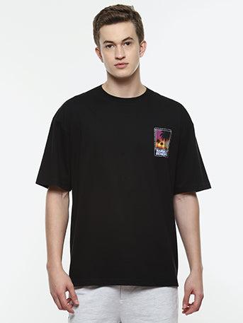 Vacay Men's Black Oversized T-shirt