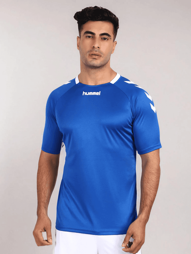 Core Team Round Neck Half Sleeve Solid Regular fit Polyester T-shirt for Men Comfortable Breathable Fabric Stretchable for Everyday Use Ideal for Yoga Training Gym Running or Performance