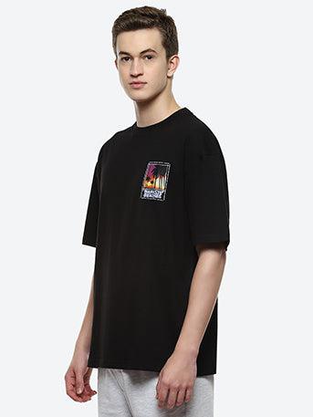 Vacay Men's Black Oversized T-shirt