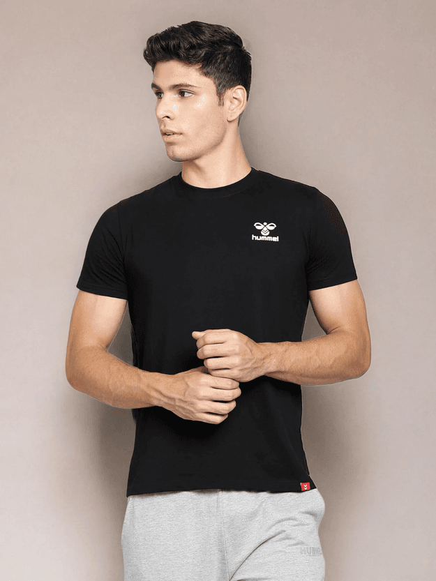 Evel Men Cotton Black T-Shirt