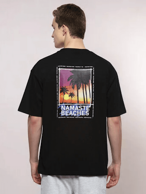 Vacay Men's Black Oversized T-shirt