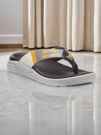 Turq Comfort Men Black/Orange Flip-Flops