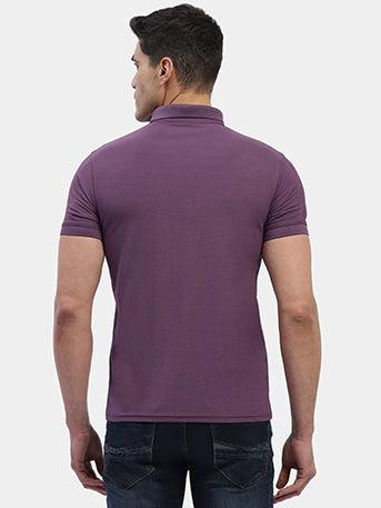 Hummel Men Purple Swift Sports Polo Collar Tshirt