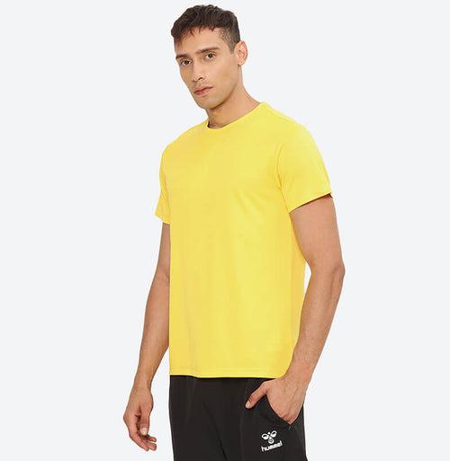 Budoc Men Polyester Sports Yellow T-Shirt