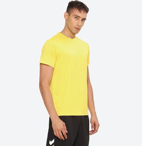 Budoc Men Polyester Sports Yellow T-Shirt