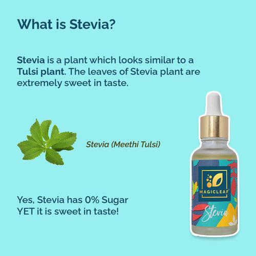 Magicleaf Himalayan Stevia Leaf Drops (Pack of 2 - 30ml Each) | Natural Sweetener Made From 100% Pure Stevia Leaf Extract | 🎁 With 2 FREE Gifts