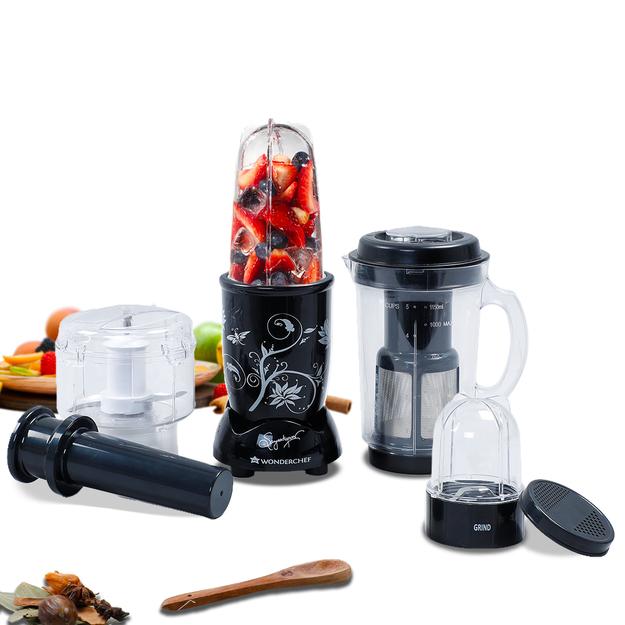 Wonderchef Renewed Nutri-blend Juicer, Mixer, Grinder, Smoothie Maker & Chopper CKM | 22000 RPM Blender, Chopper, Juicer | 400W | 100% Full Copper Motor | SS Blades | 4 Unbreakable Jars