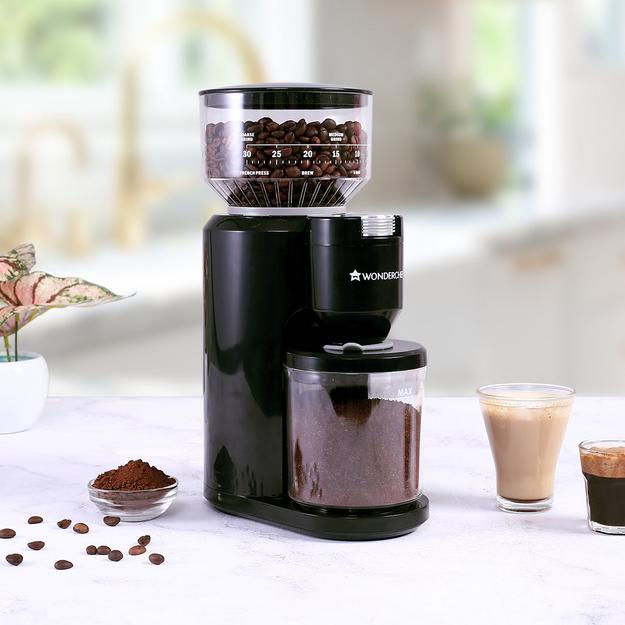 Wonderchef Renewed Regalia Electric Coffee Grinder | Burr Grinder with 31 Grinding Settings | Set Variable Coffee Grind Texture | Grind Beans for Espresso, Americano, Brew and more | 1 Year Warranty