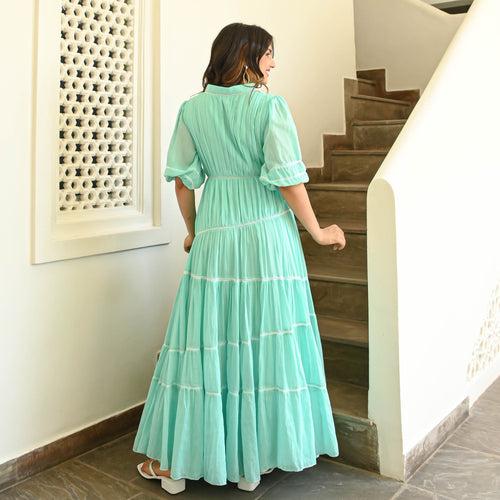 Bunaai Asymmetrical Tier Cotton Dress