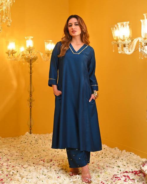 Blue Kurta Co-ord Set