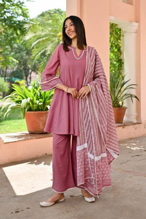 Oviya Cotton Suit Set Trio