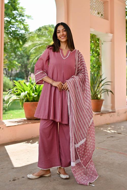 Oviya Cotton Suit Set Trio