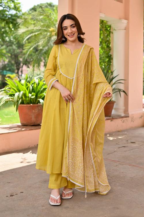 Nisha Cotton Suit Set Trio