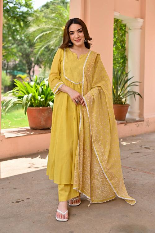 Nisha Cotton Suit Set Trio