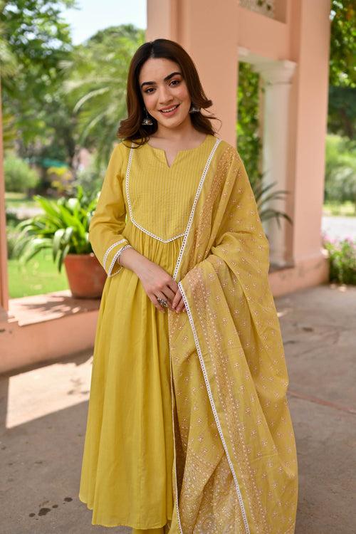 Nisha Cotton Suit Set Trio