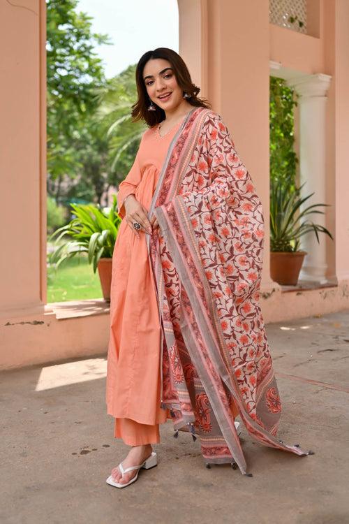 Vrinda Cotton Suit Set Trio