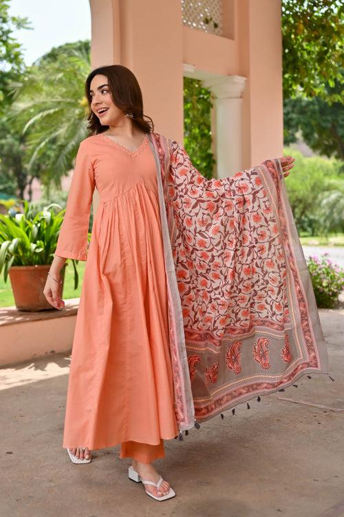 Vrinda Cotton Suit Set Trio