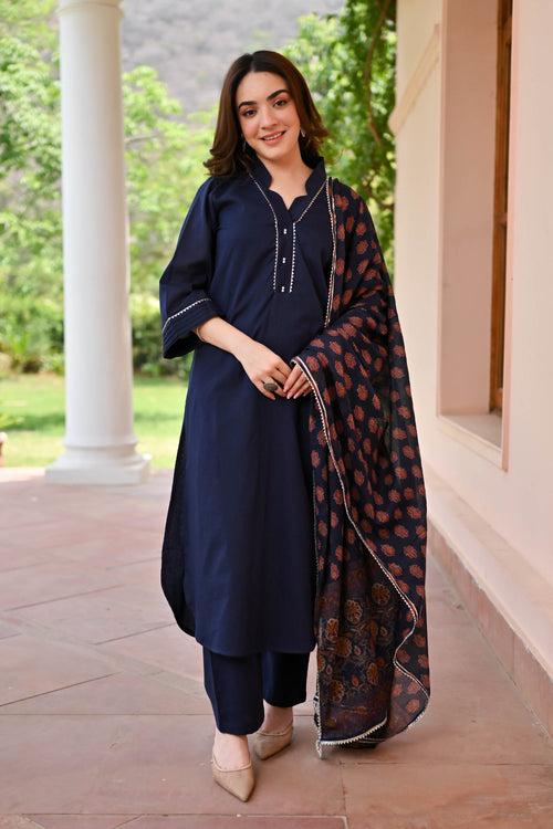 Agrima Cotton Suit Set Trio