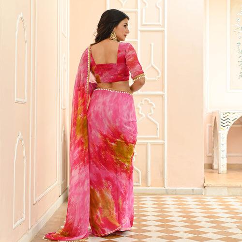 Multicolor Chiffon Saree