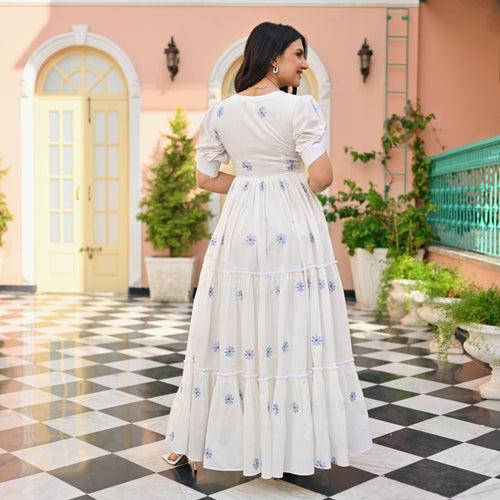 Bunaai Dandelion Cotton Embroidered Dress