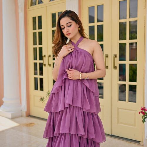 Bunaai Radiant Purple Cotton Dress