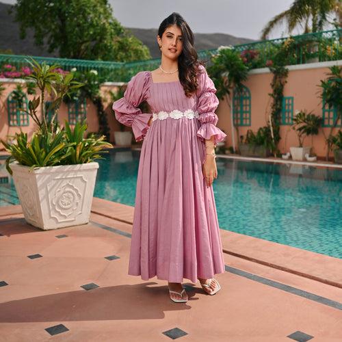 Bunaai Whispering Mauve Cotton Dress