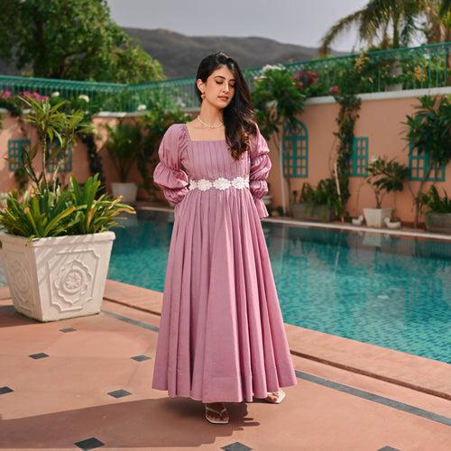 Bunaai Whispering Mauve Cotton Dress