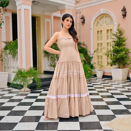 Bunaai Cream Splendor Cotton Dress